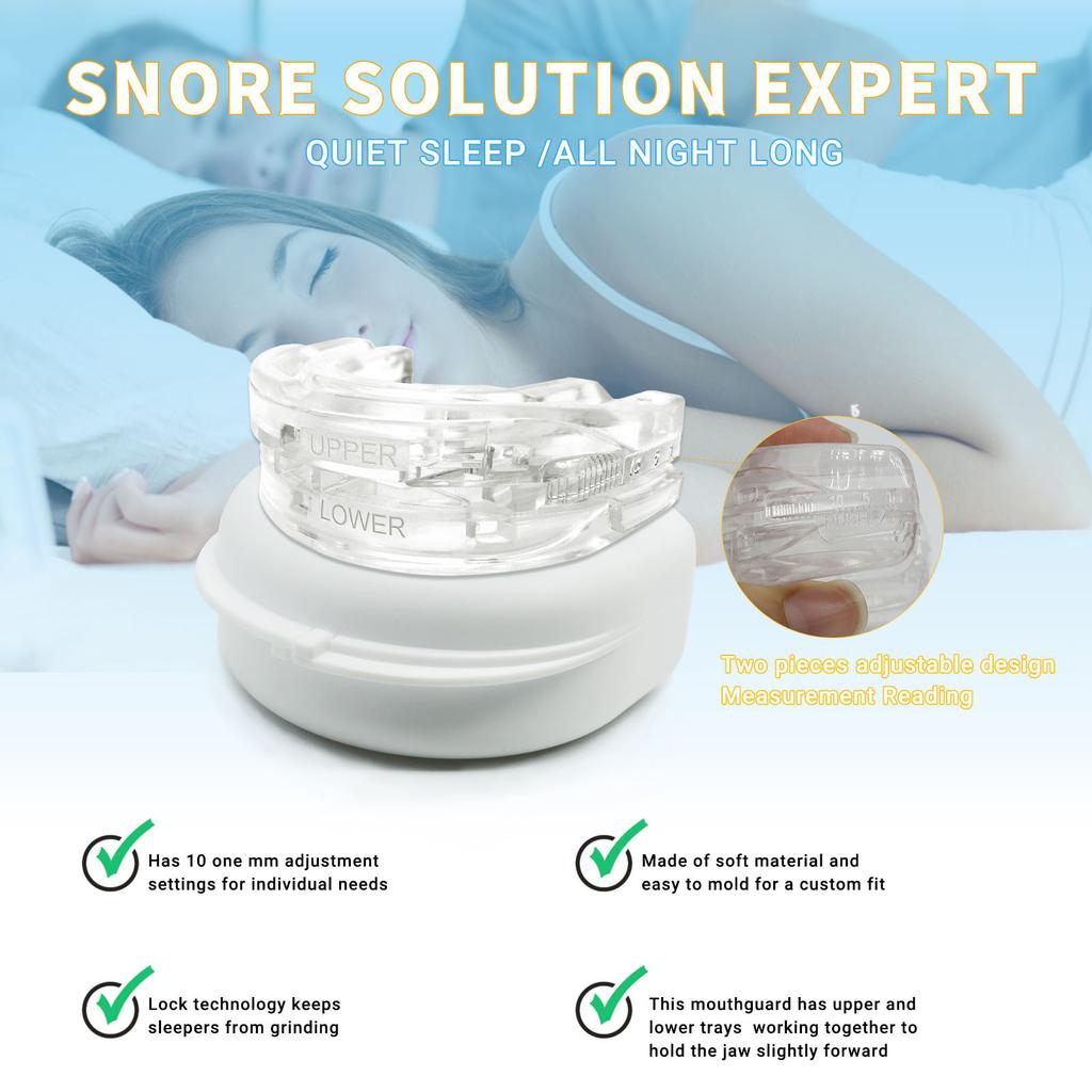 Adjustable Anti Snoring Mouthpiece, Stop Snoring Device, Snore Guard, Anti Snore Mouth Guard for Adults, Snoring Solution