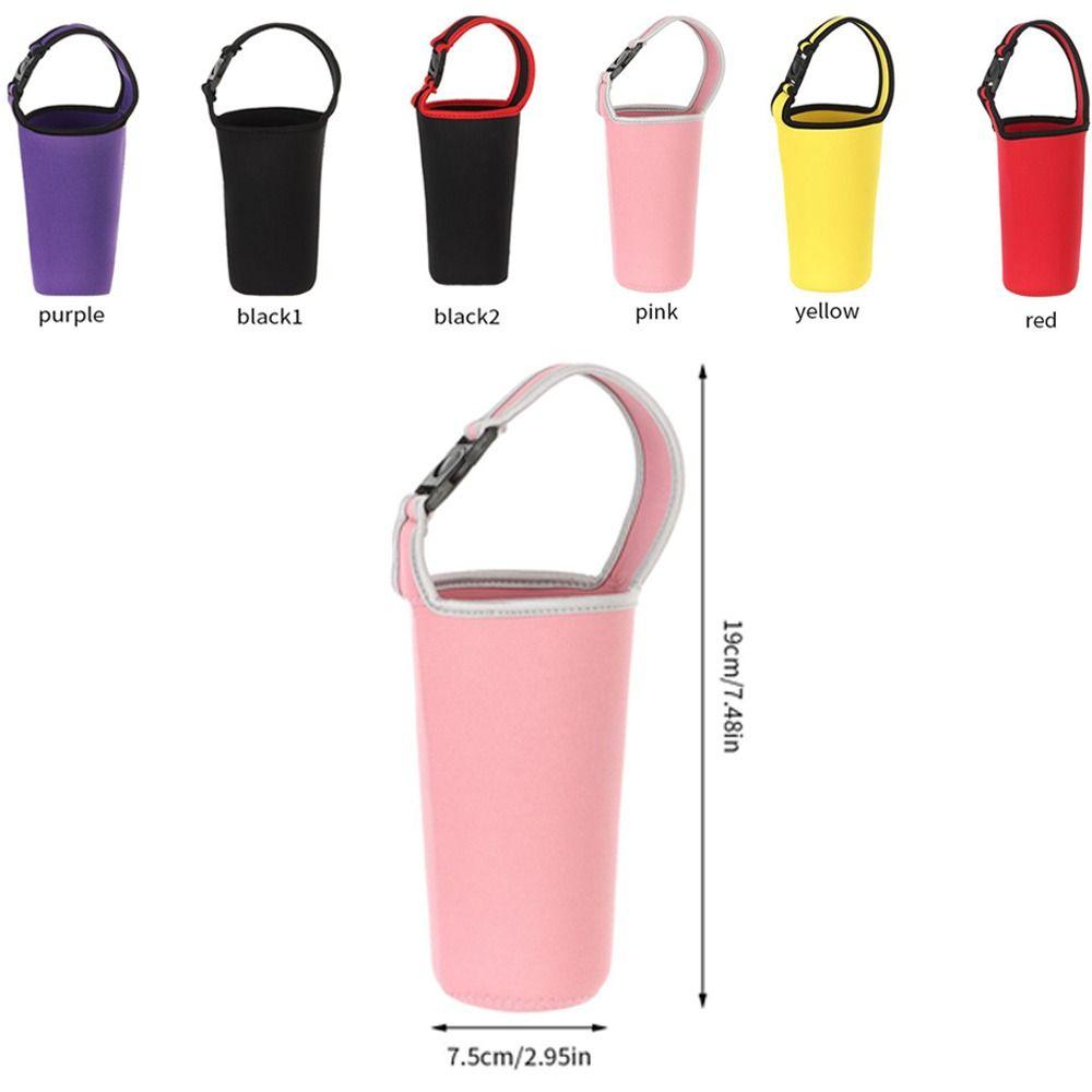With Carrying Handle Anti-Hot Cup Sleeve Neoprene Tumbler Carrier Water Bottle Holder Sports