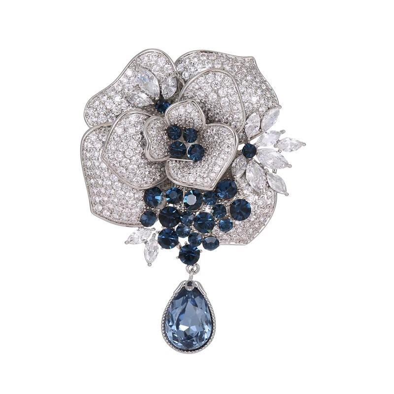 Sparkling Rose Brooch High-end Women's Exquisite Brooch High-end Sense Niche and Light Luxury Pin Accessory