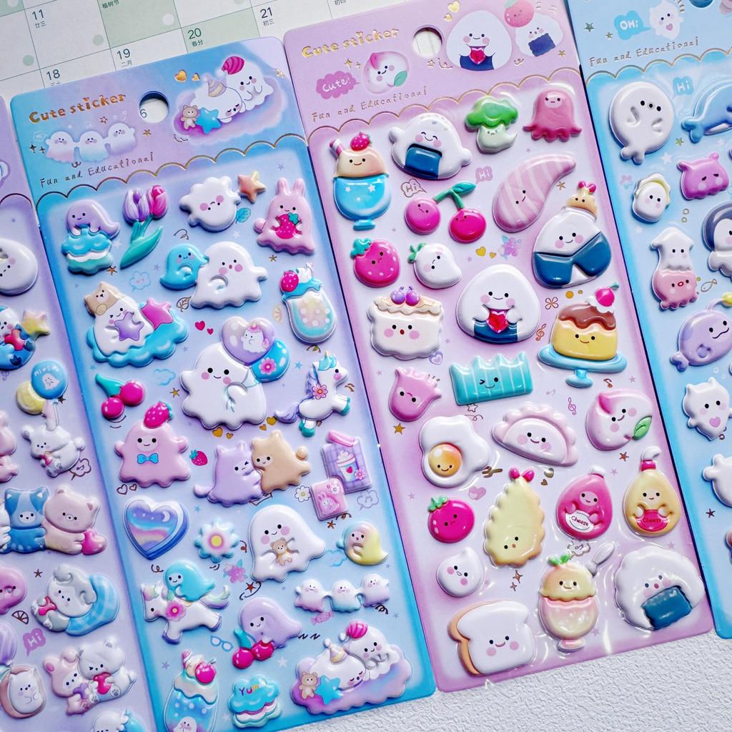 4 шт. Новые мультяшные 3D наклейки из пеноматериала с пингвином-привидением для скрапбукинга, DIY, дневника, канцелярские наклейки, милый декор, школьные принадлежности