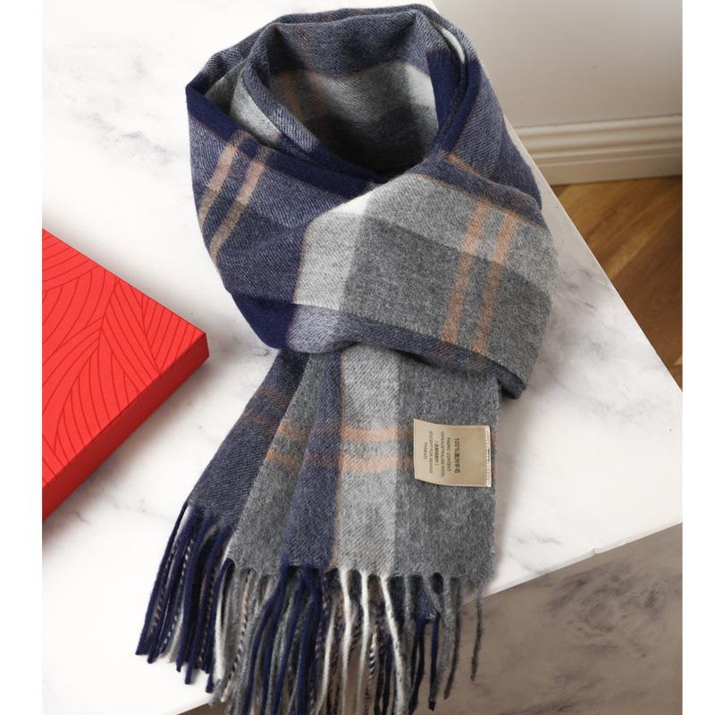 High-end 100 Pure Wool Scarf for Men and Women, Winter Thickened High-end New Camel Shawl Birthday Gift