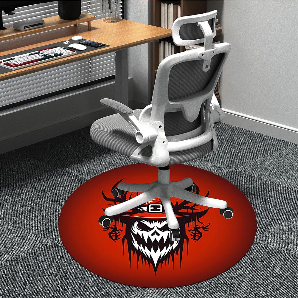 1pc Halloween Spooky Office Round Area Rug, Under Office Chairs Bedroom Living Room Home Decor, Room Deco, Available in Various Sizes