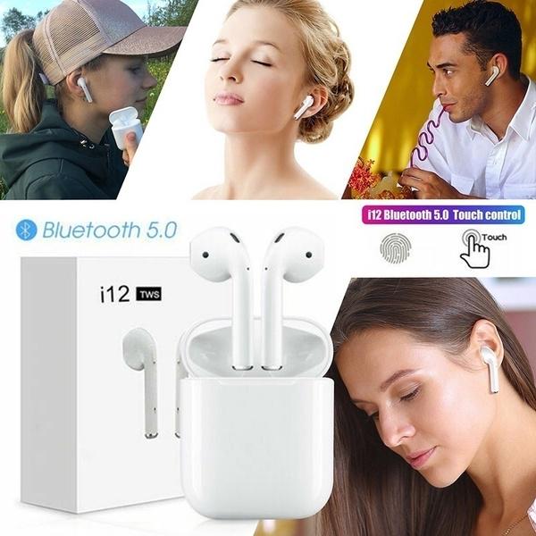 I12 TWS Wireless Bluetooth 5.0 Smart Touch Earbuds Стерео спортивные наушники с зарядным устройством
