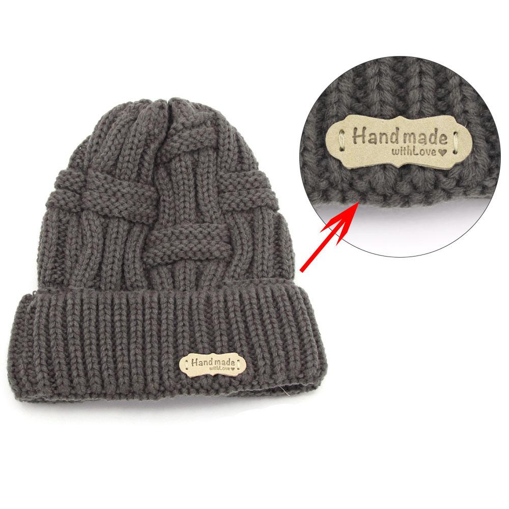 20PCS Handmade Hats Bags PU Leather Clothes Tags Garment Labels Label Hand Made With Love