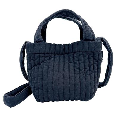 1229 Стеганая мини-сумка через плечо SC Babylou Flat Ible [Rootote] (черный)