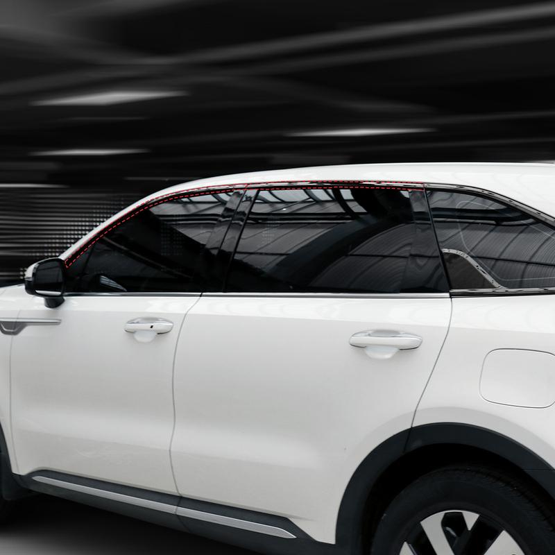 Для Kia Sorento MQ4 2021-2026 10 шт. ABS Декоративная полоска на окно автомобиля Кнопка Накладка на боковую панель Отделка Декоративная полоска на окно стойки D