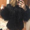 Women's Faux Fur Jacket Warm Plush Round Neck Coat Autumn Winter Long Sleeve Solid Color Furry