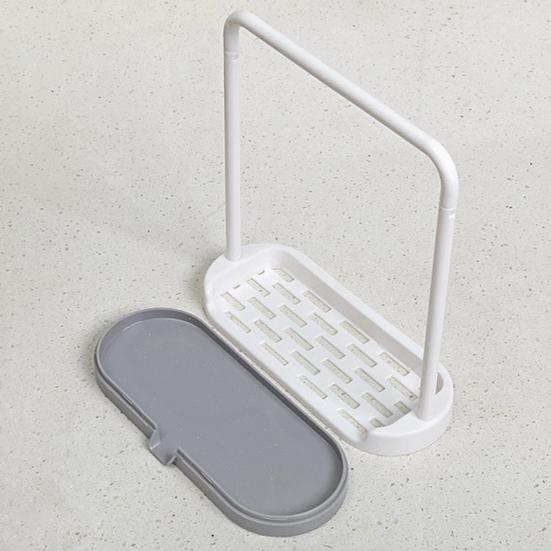 Kitchen Desktop Dish Towel Cleaning Sponge Holder Groove Organizer Storage Rack