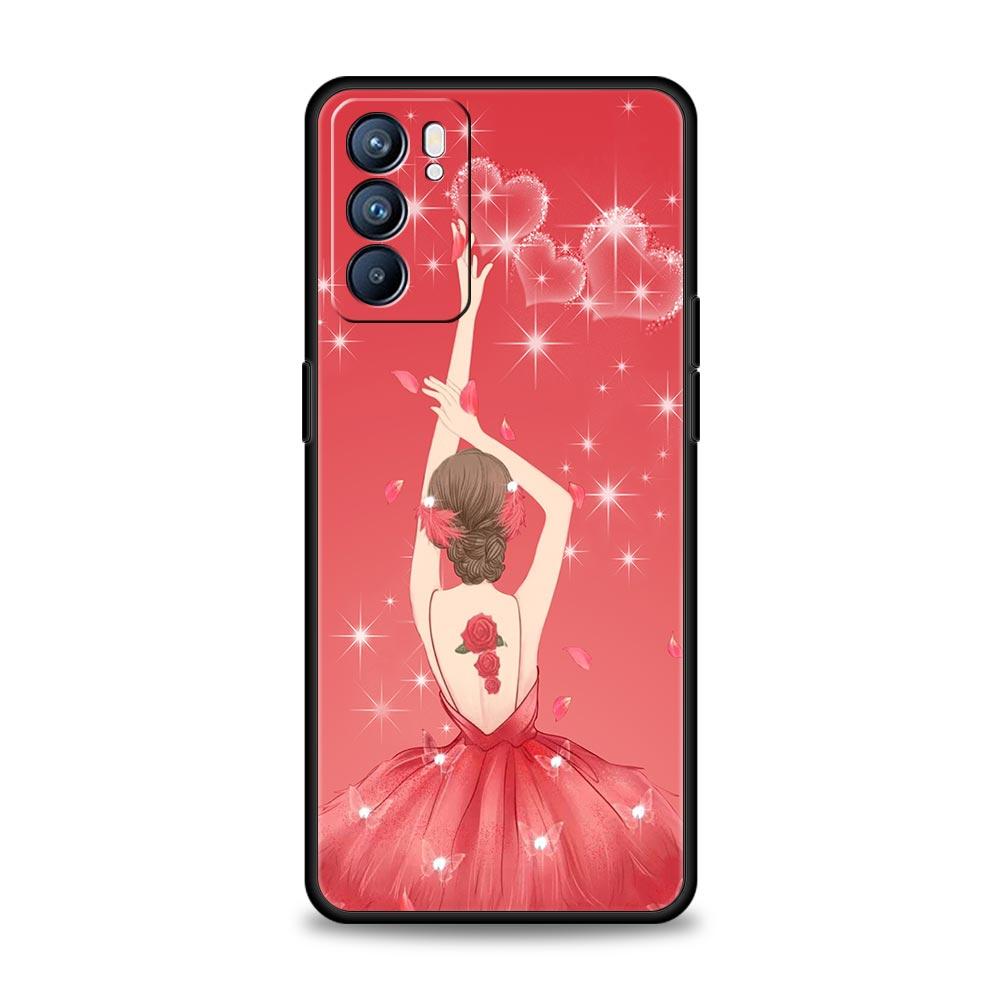 Модный красивый чехол-платье для девушки на вечер для Oppo Reno14 Reno13 Reno12 11 F 10 Find X5 X9 Pro A54 5G A53 A9 A78 4G A80 A98
