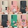 Cover For Samsung Galaxy M55 A16 A06 5G S24 FE M35 C55 M 35 A 16 Lovely Owl Cartoon Pattern Lens Protection Matte Silicone Soft Anti Drop Phone Case