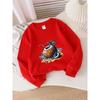 Crewneck Sweatshirt for Girls Featuring a Coconut Palm Beach Drink Splash Design, Machine Washable