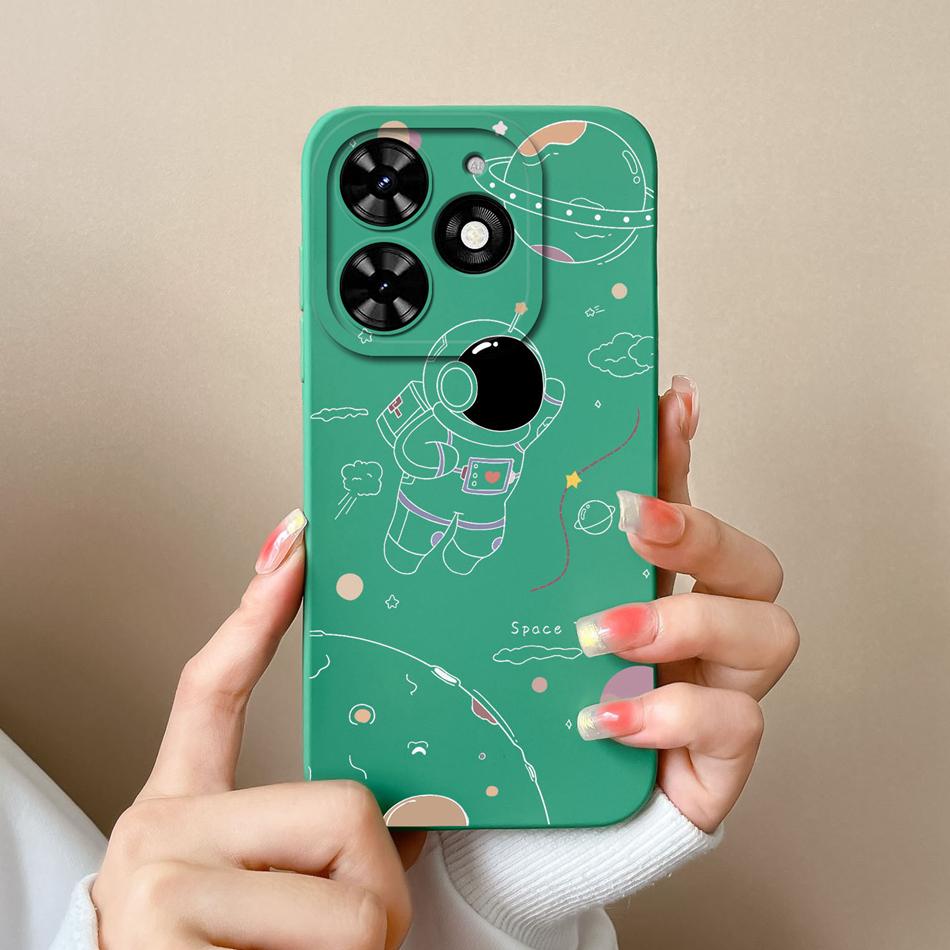Case For Tecno Spark Go 2024 Cute Pilot Soft Liquid Silicone Upgrade Lens Protection Back Cover For Tecno SparkGo Coque Bumper