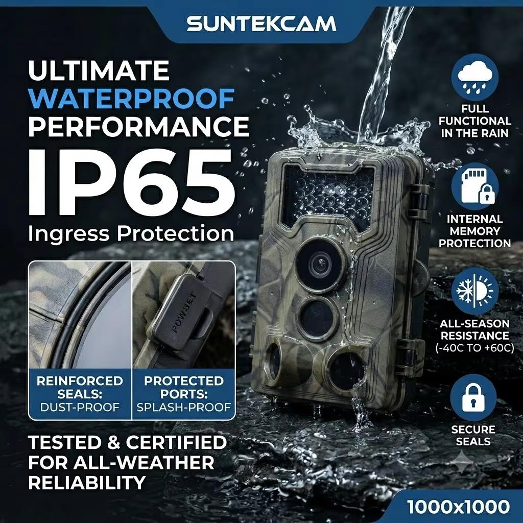 Suntekcam HT2000 Trail Camera 24MP 1080P HD 0.3s Trigger 120° PIR Motion Detector 65ft Night Vision IP65 Waterproof Wildlife Ph