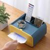 Creative Multifu Plastic Tissue Box Remote Control Storage Tissue Boxs Dustproof Tissue Can Desktop Cosmetic Storage Organizer