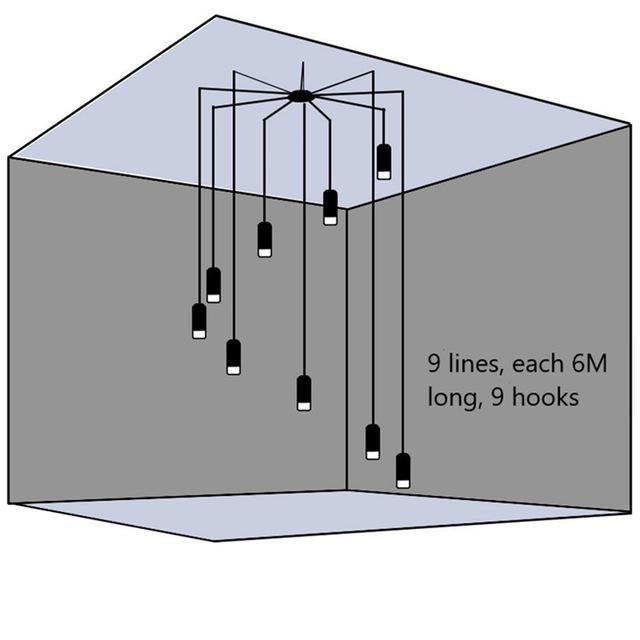 Светодиодные подвесные светильники G9 Industrial Iron Art Long Line Настенный светильник черного цвета в минималистском стиле, подвесной для спальни, гостиной, украшения