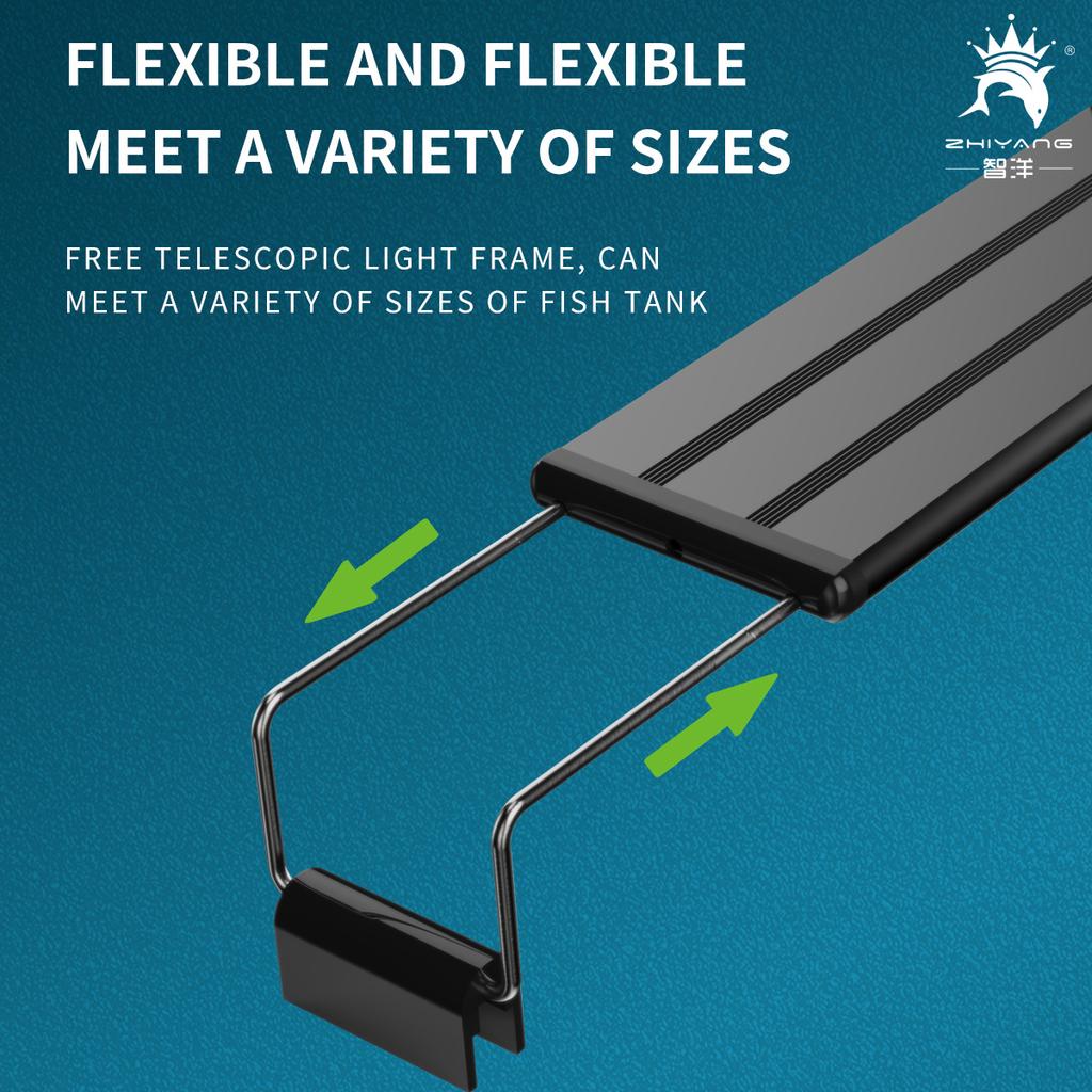 Small Fish Tank Light LED Light Frame Grass Tank Aquarium Lighting Four Rows of Color Changing Lights