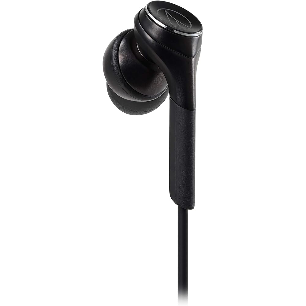 Audio-Technica SOLID BASS In-Ear Headphones, Wired, Deep Bass, High-Resolution Audio Compatible, Black ATH-CKS770X BK