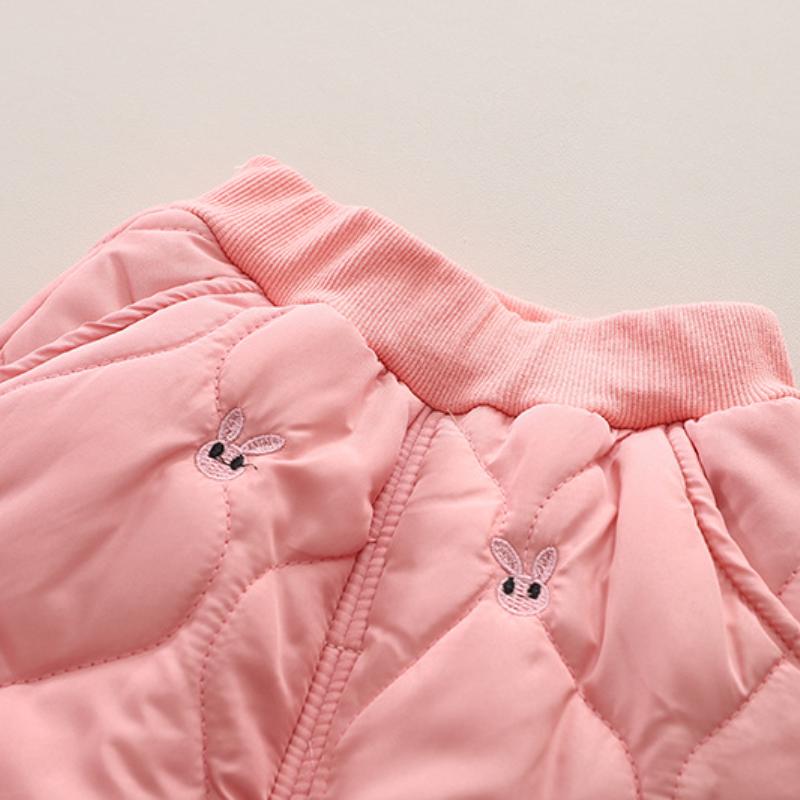 Детская зимняя одежда с рисунком кролика для мальчиков и девочек, флисовый топ с высоким воротом + утепленные штаны, спортивная одежда для активного отдыха