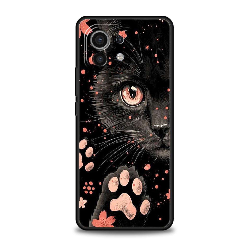 Милый Чехол для Телефона с Кошкой Для Xiaomi 15 14 13 12 Lite 14T 13T 12T Pro Poco X7 X6 X5 X4 X3 NFC F7 Ultra F6 Pro Мягкий Чехол