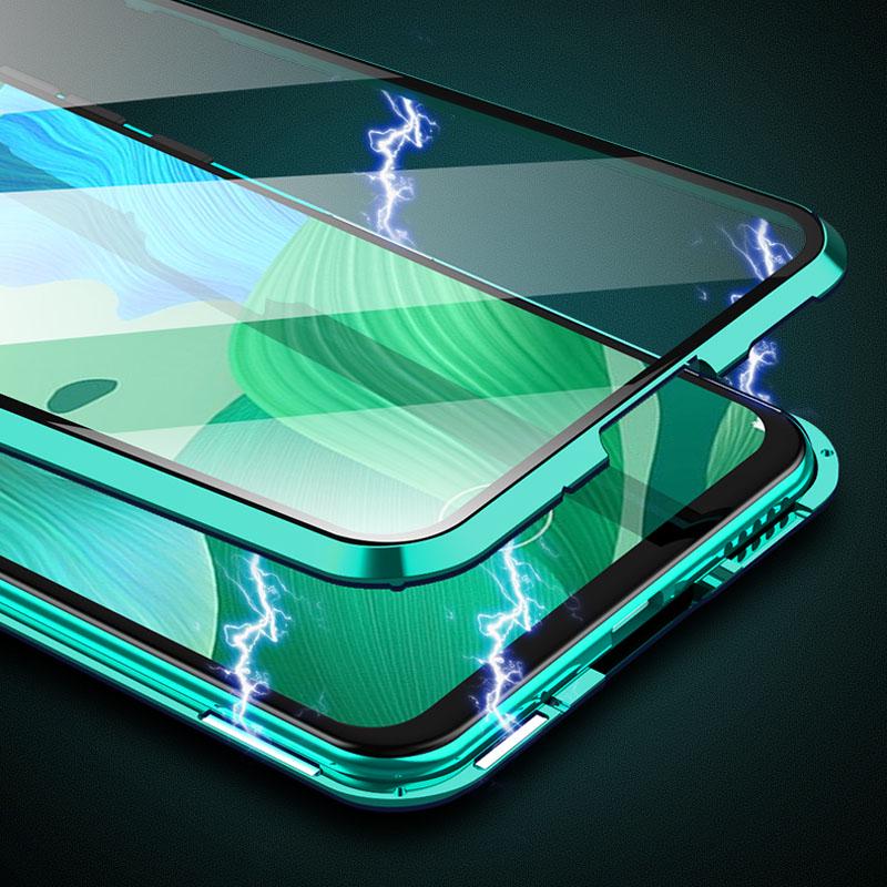 360 Full Protection Magnetic Double Sided Glass Case For Samsung S25 S24 S23 S22 S21 S20 Ultra Plus A15 A55 A14 A54 iPhone 16 15 14 13 12 11 Pro Max