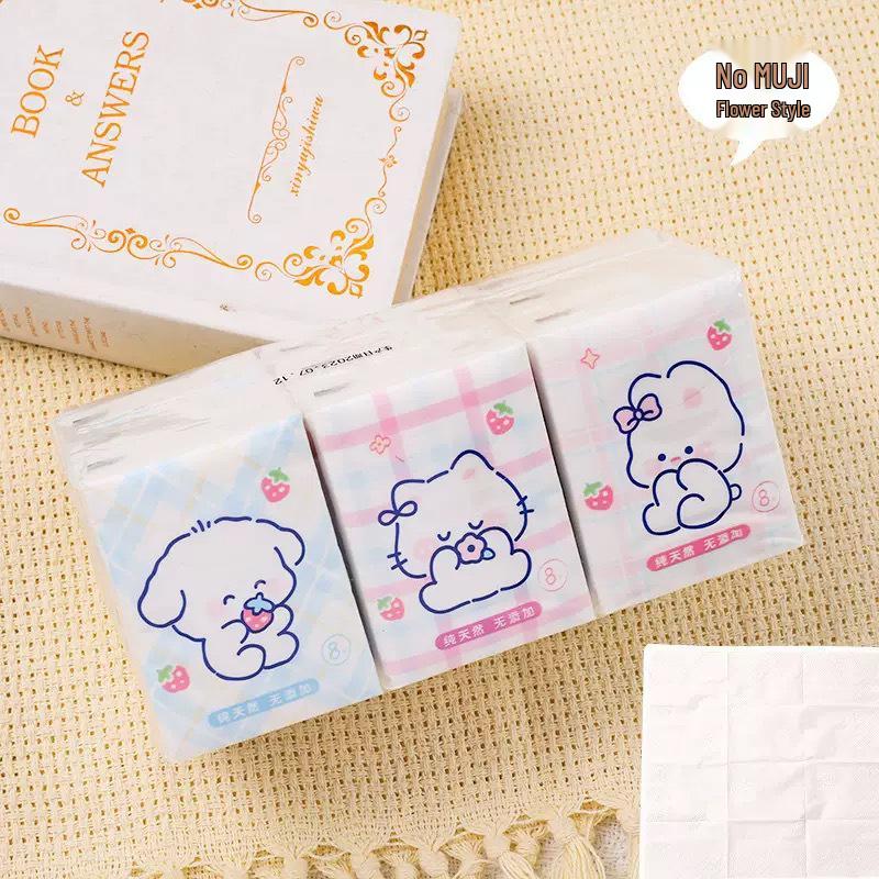 Sanrio Hello Kitty однотонные портативные салфетки, 9 штук