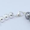 jewelCOUNTY Half & Half Silver Ball Chain Bracelet[92.5Silver/Grey]