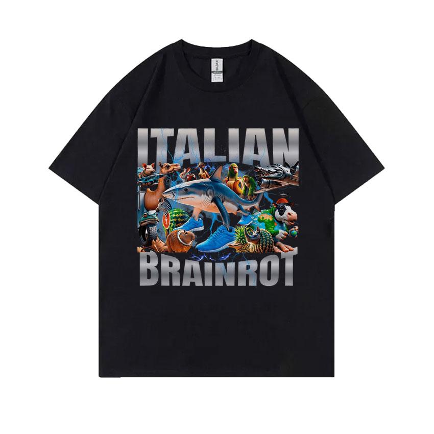 Italian Brainrot Funny Meme T-shirt Brr Brr Patapim Tralalero Tralala Bombardiro Crocodilo Tung Tung Tung Sahur Graphic T Shirts