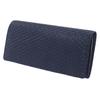 Inden Long Bundle Coin Purse Navy Blue X Black Gourd Pattern [Indenya] Wallet, M, Included, Deerskin, Lacquer, 2109-04-007