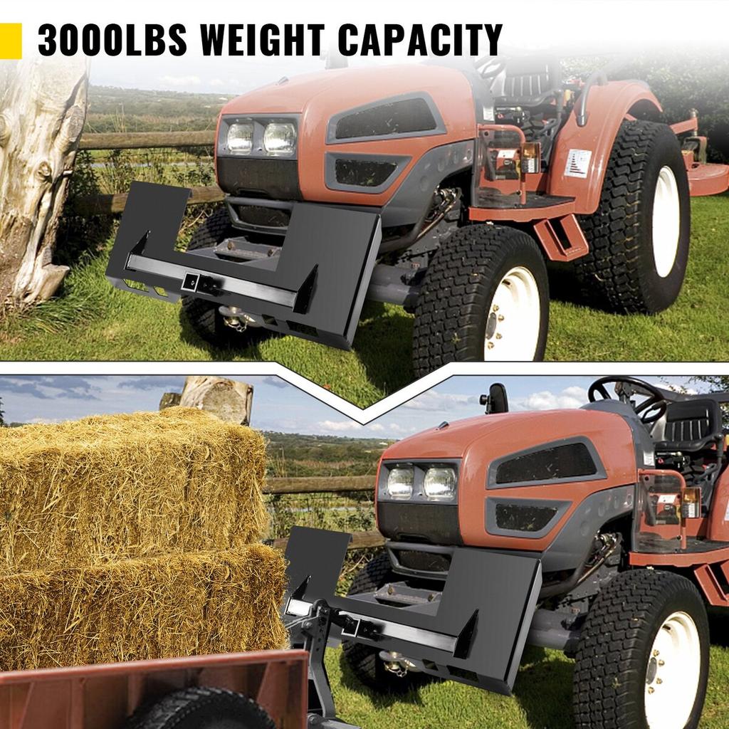 Universal Skid Steer Mount Plate 1/4" Thick Skid Steer Plate Attachment 3000LBS Weight Capacity Quick Attach Mount Plate Steel Adapter Loader Easy to