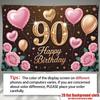 Birthday 90th Gift Box Glitter Hanging Banner Golden #1837