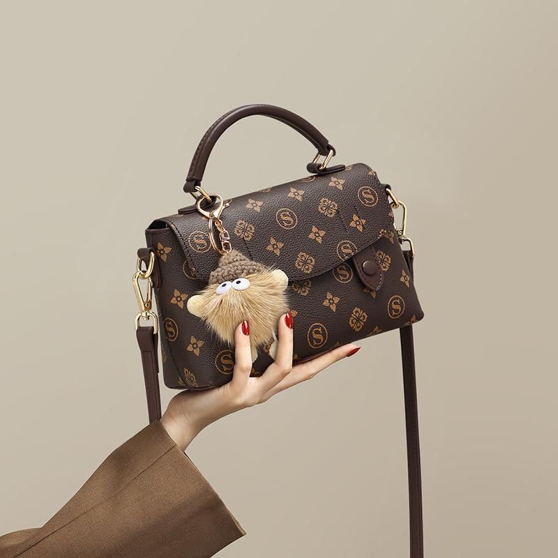Bag women's bag versatile vintage flower bag fashionable shoulder bag casual women's bag retro crossbody handbag
