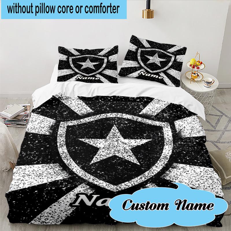 3PCS Custom Name Botafogo Emblem Bedding Set, Including 1pc Duvet Cover And 2pcs Pillowcases, Suitable for dorms and bedrooms Gift
