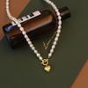 Романтическое Сердце Любви 100% Натуральный Пресноводный Жемчуг 14K Позолоченный Женский Кулон-Ожерелье Свадебные Подарки Не Тускнеет