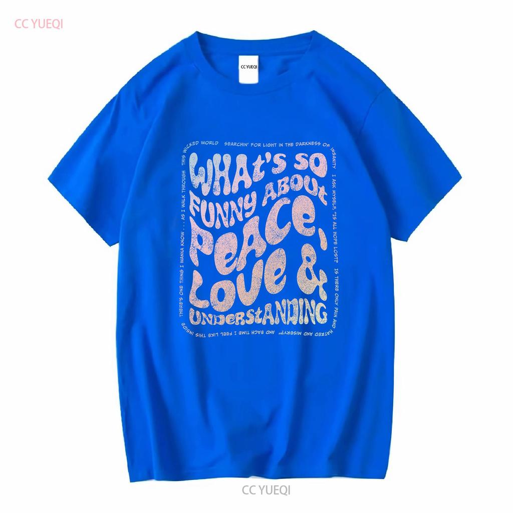 Новая футболка для мужчин Peace Love and Understanding 2 S 2XL винтажная стираная стильная повседневная эластичная уличная одежда универсальная удобная
