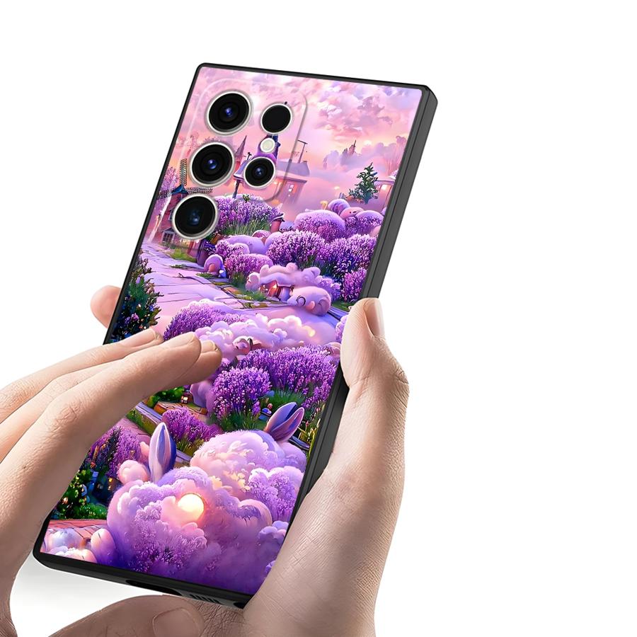 Чехол для Samsung Galaxy S26 S25 S24 Plus S21 FE S26 S23 S20 Ultra S10 S9 Note 20 8 9 10 Funda Чехол для телефона Лавандовый Сад