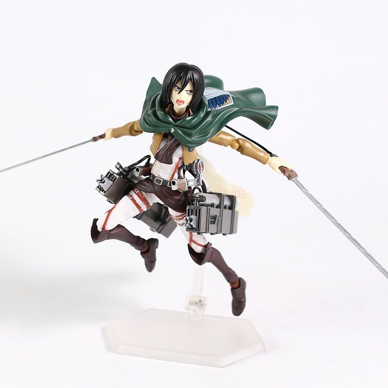 Anime Attack On Titan Figures Levi Mikasa Ackerman Eren 16cm Action Figural Pvc Toys Model Kids Doll Brinquedos Decor Home Figma