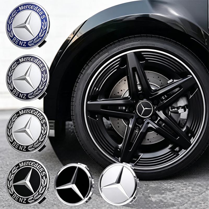 4PCS 75mm Car Wheel Center Hub Caps Cover for Mercedes Benz C180 C200 C260 C300 W108 W124 W126 W140 W168 W169 W176 CI1 QQ35