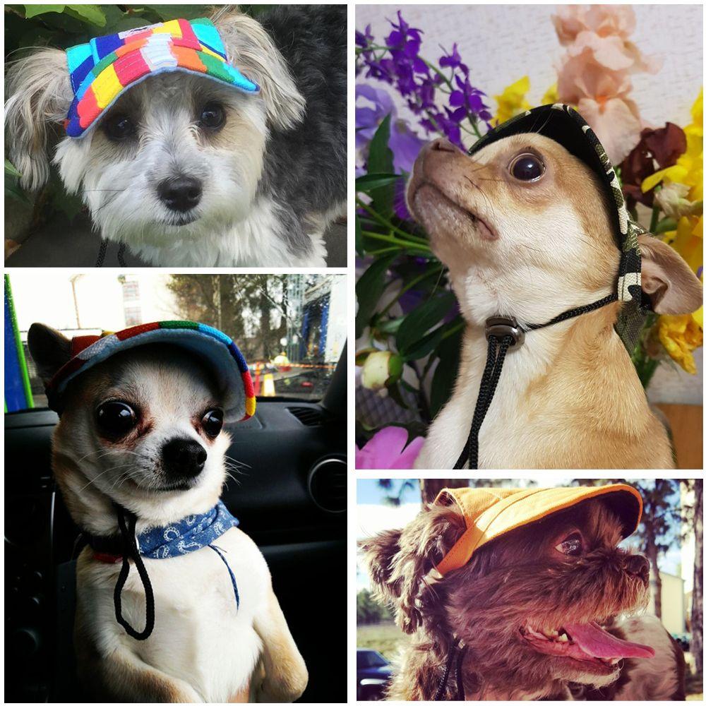 Adjustable Puppy Supply Summer TAILUP Dog Sun Hat Baseball Cap Cotton Canvas Pet