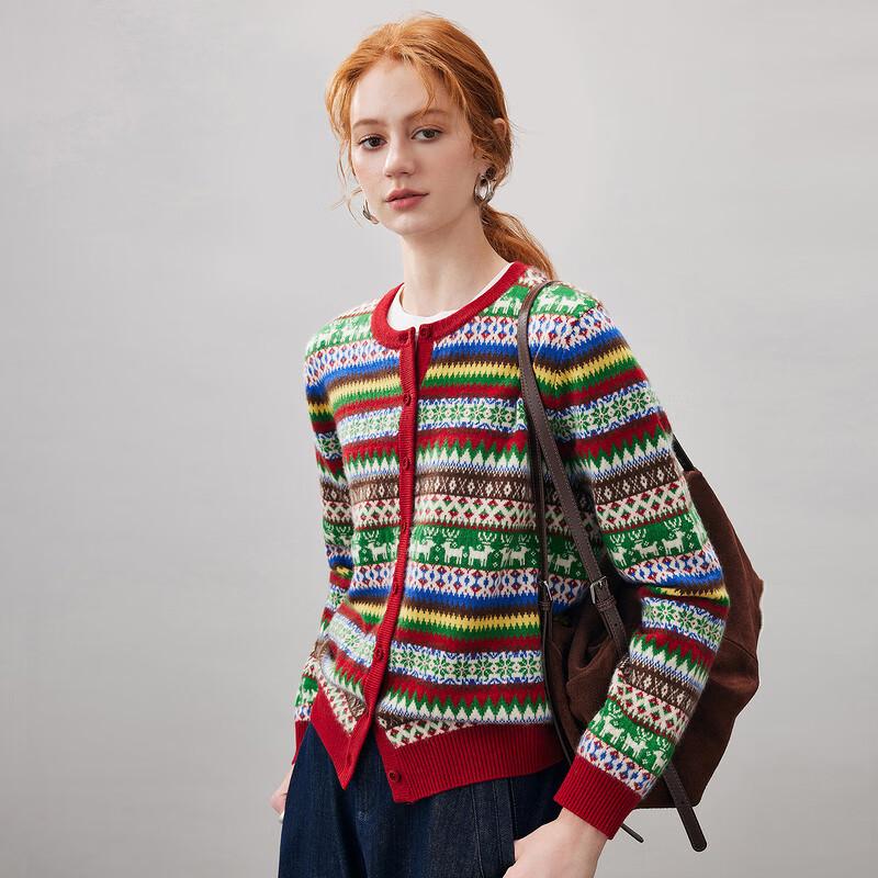 Женский кардиган Kemeng Boka 100% кашемир в стиле Fair Isle