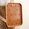 Household Drain Tray Double-Layer Plastic Tea Tray Simple Fruit Tray Rectangular Shelf Tea Set Storage Rack Water Filtration