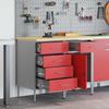 Workbench with Drawers 2 pcs Red and Grey 100 x 55 x 85 cm