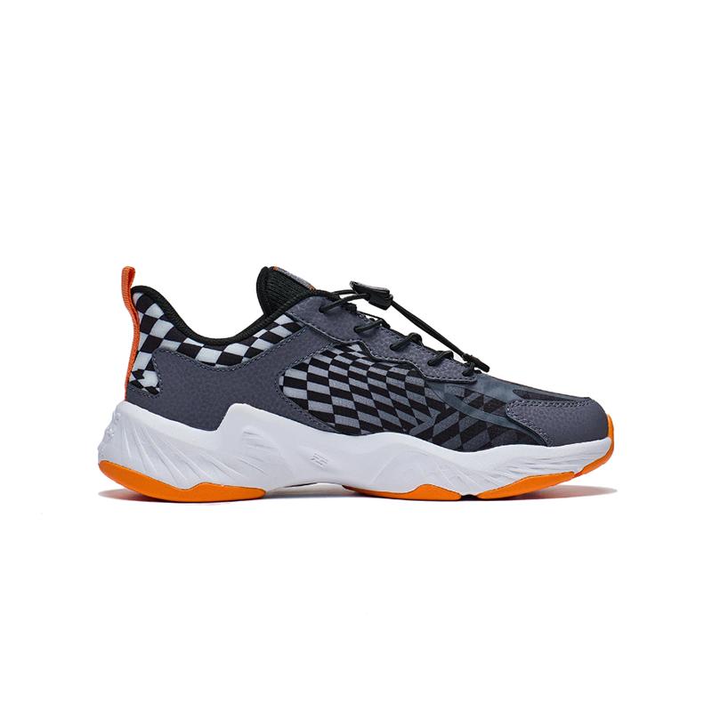 Li Ning Youth Детская светящаяся в темноте амортизирующая повседневная обувь Детская повседневная обувь Серый Черный YKCT108-5