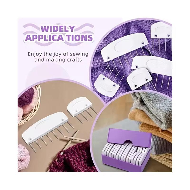 Набор для блокировки вязания 20 шт. из нержавеющей стали, гребни и штифты для блокировки вязания 2 разных размеров для самостоятельного вязания крючком