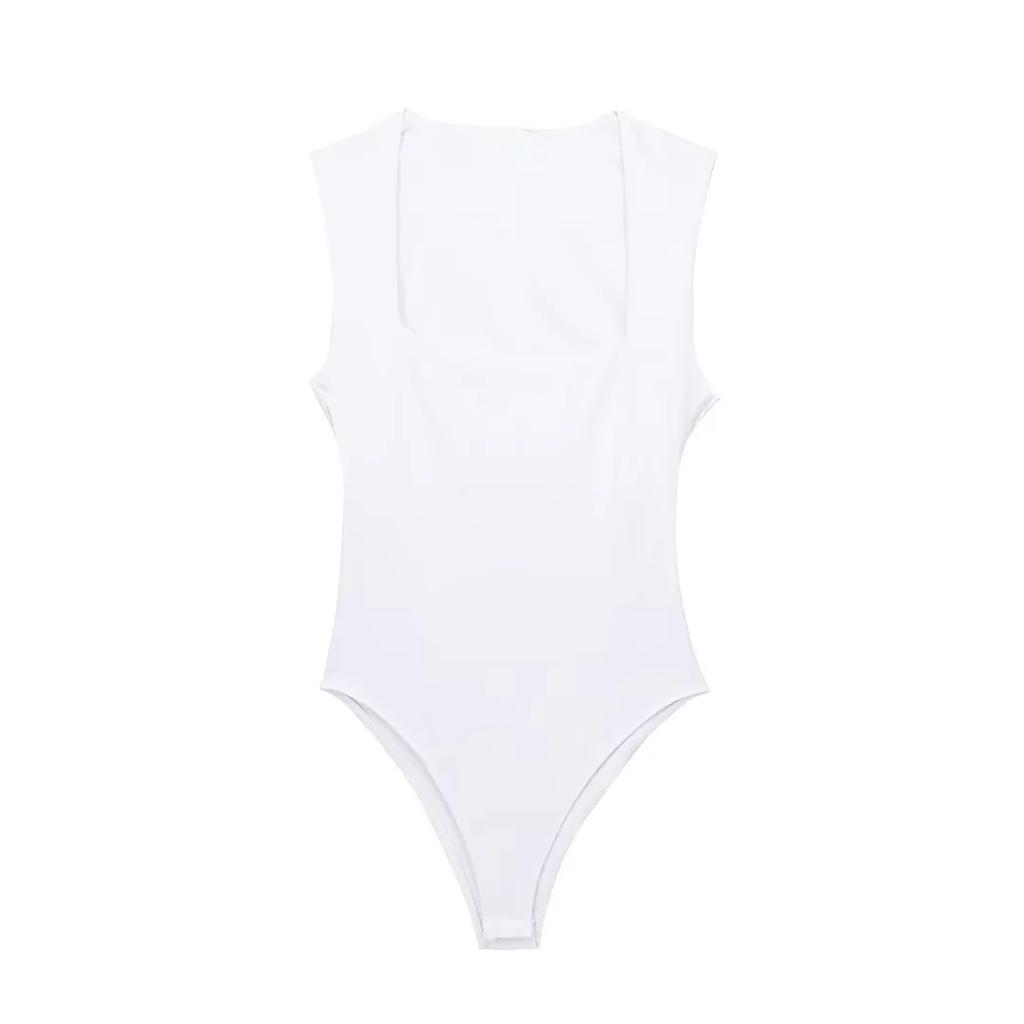 Woman Sleeveless Bodysuit Female Square Neck Summer Swimsuits Sexy Lingerie Lady Bodysuits