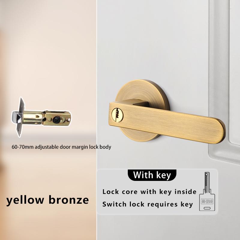 Indoor Door Indication Lock Household Keyed Three-lever Handle Lock White Bathroom Occupied or Unoccupied Door Handle