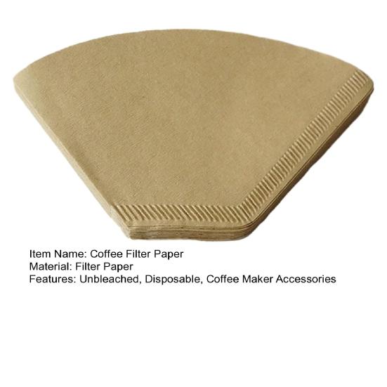 100 шт., бумажный фильтр для кофе, натуральный неотбеленный, одноразовый, капельница для кофе, конус, универсальные аксессуары для кофеварки