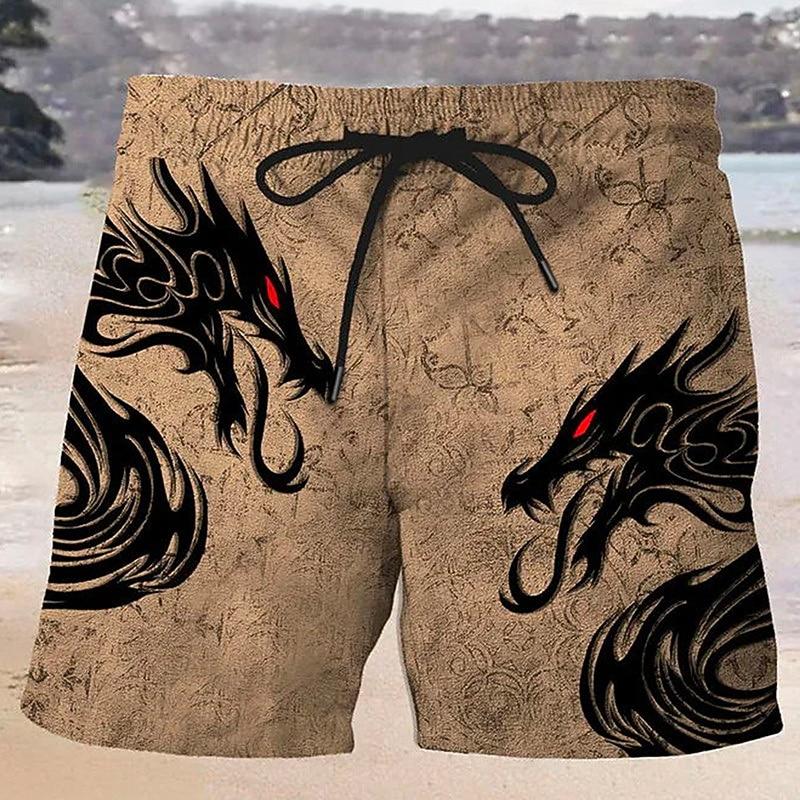 Мужские плавки-шорты для плавания Board Shorts со средней посадкой, гавайские, повседневные, для отпуска, пляжные, на шнурке, с сетчатой подкладкой, эластичные