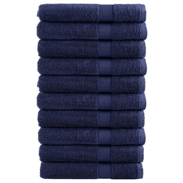 VidaXL Premium Quality Towels 10 Pcs, Shower Towels, Bath Sheets, Guest Towels, Blue 137271