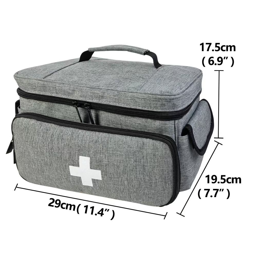 Large Capacity Medicine Kit Bag Sorted Storage Handle Medicine Carry Bag Portable Zippered Layered Medicine Boxes Camping
