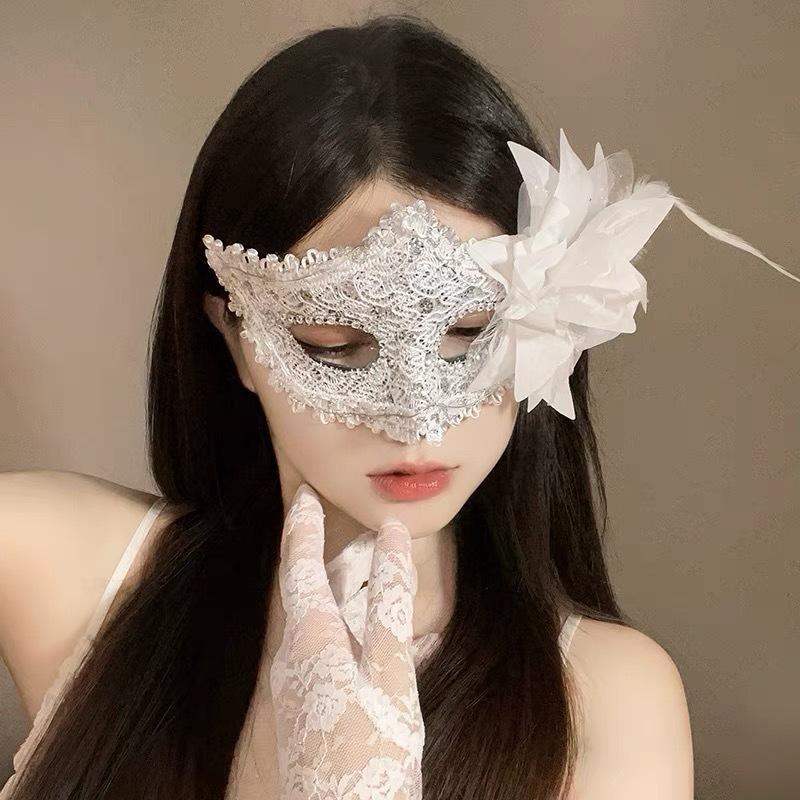 Маска на Хэллоуин на половину лица женская маскарадная вечеринка косплей маска сексуальная кружевная принцесса повязка на глаза